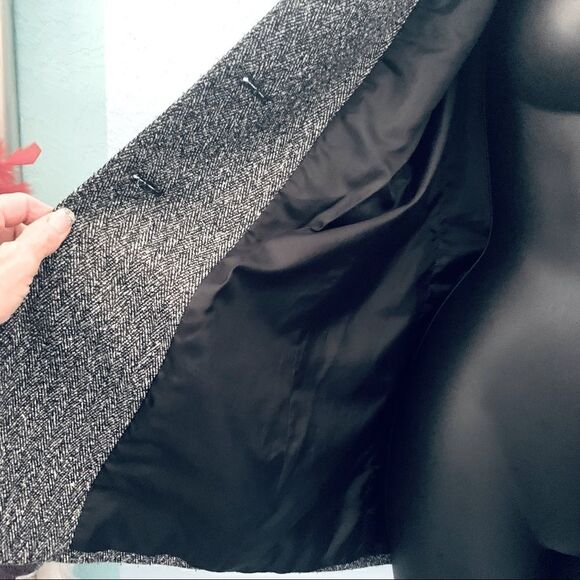 Stephanie Andrews Black & White Tweed Wool Blend Blazer Size Medium - Picture 10 of 12